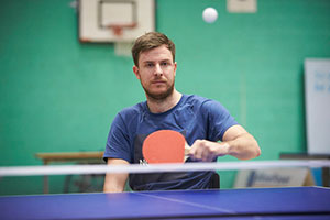 Table tennis player at Inter Spinal Unit Games