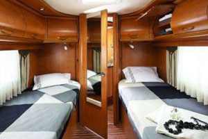 Motorhome with folding beds