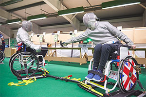 Wheelchair fencing at spinal unit games