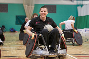 Wheelchair rugby at spinal unit games