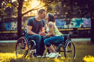couple in wheelchairs dating with a disability