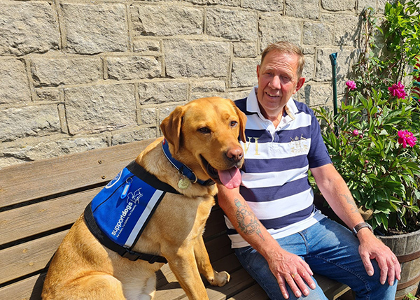 stephen with bailey dog